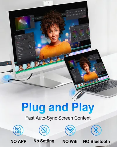 Vista 2 de 2026 Actualizado Transmisor y Receptor HDMI Inalámbrico 328FT/100M, Kit Extensor HDMI Inalámbrico Plug & Play 5G+2.4G Kit Extensor HDMI Inalámbrico