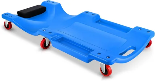 Vista 14 de Auto Dynasty Tablilla rodante de 40 pulgadas para reparación mecánica automotriz en el garaje, de perfil bajo, con luz LED y reposacabezas Negro