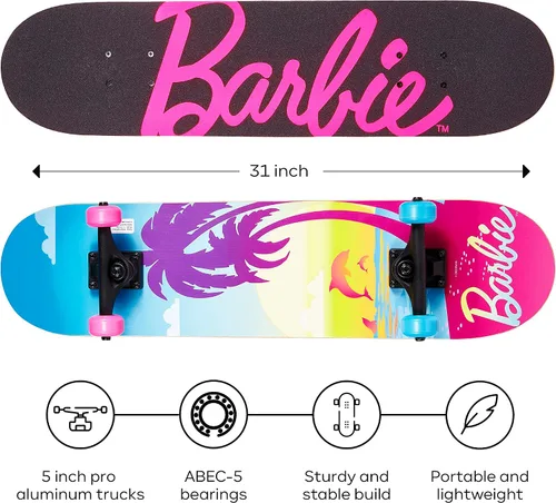 Vista 2 de 31-Inch Skateboard, 9-Ply Maple Deck, ABEC 5 Bearings