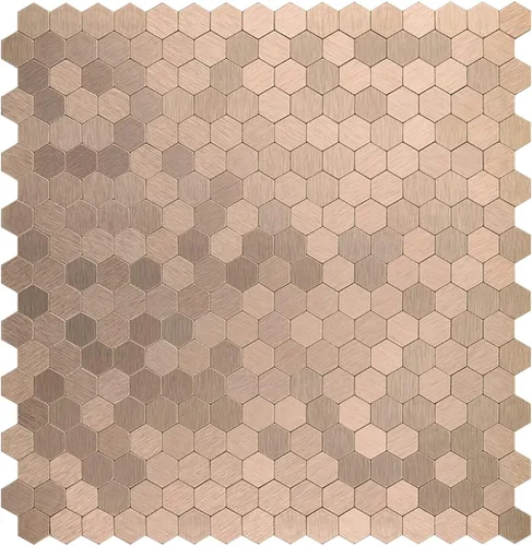 Vista 16 de Protector contra salpicaduras de acero inoxidable hexagonal despegar y pegar, azulejos de pared autoadhesivos de aluminio despegar y pegar