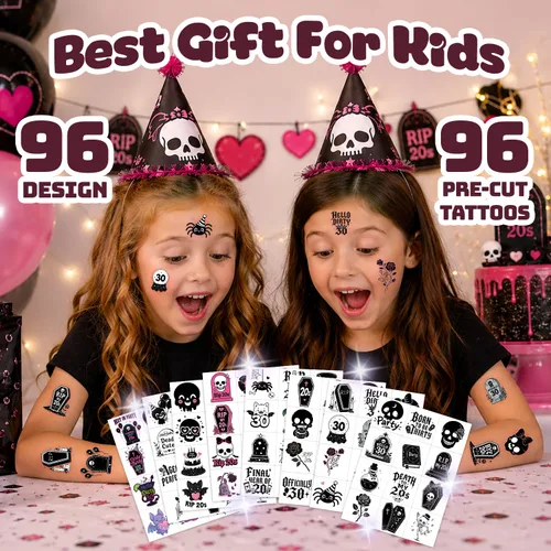 Vista 4 de 96 tatuajes temporales precortados RIP 20s para fiesta