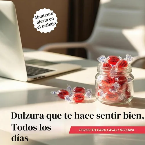 Vista 4 de Caramelo duro de canela sin azúcar, bolsa a granel de 1 libra envuelta