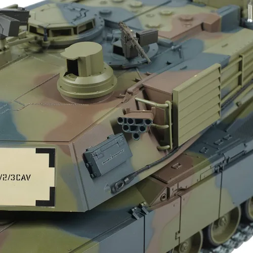 Vista 6 de Heng Long Edición Modificada 1/16 2.4ghz tanque de control remoto M1A2 Abrams de EE. UU. en color camuflaje (torreta giratoria de 360 grados)