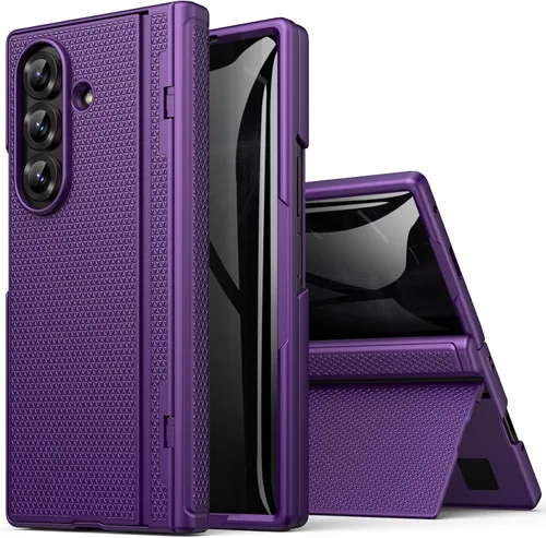 Vista 20 de BXYJY Funda para Samsung Galaxy Z Fold 7 con soporte, protector de pantalla frontal, protección de bisagra, delgada y resistente, cubierta dura