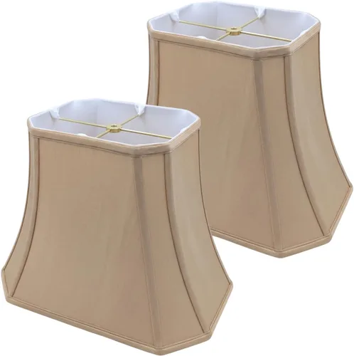 Vista 20 de Royal Designs, Inc. Pantalla de Lámpara Rectangular con Esquinas Cortadas, DBS-710-11BG, 6 x 11 x 8, Beige