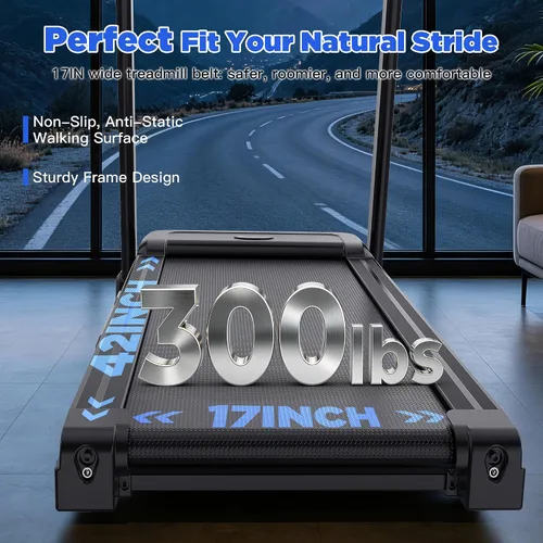 Vista 5 de 3.5HP Folding Treadmill Auto Incline, 300lbs, 8MPH, 17" Belt,64 Programs