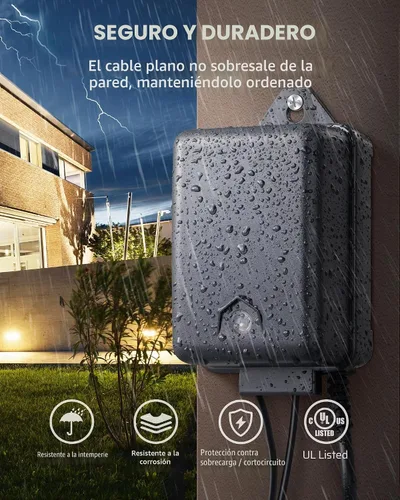 Vista 5 de DEWENWILS Transformador de paisaje de bajo voltaje de 60 W con sensor de fotocélula, transformador de bajo voltaje de 120 V CA a 12 V CA