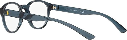 Vista 5 de Polo Ralph Lauren Marcos de anteojos semicirculares Ph2238 para hombre, Azul transparente brillanteLente de demostración