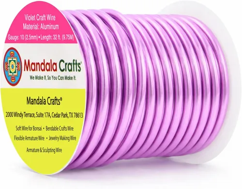 Vista 320 de Mandala Crafts - Alambre de aluminio anodizado de calibre 22 para hacer joyas - 137.2 m de alambre flexible surtido y coloreado - Doble para bonsái