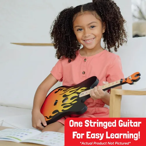 Vista 2 de TinkerTar - Guitarra Dinosaurio - La forma más fácil de comenzar y aprender a tocar la guitarra - Instrumento de juguete de 1 cuerda para niños