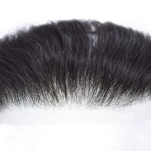 Vista 5 de Cabello humano invisible para hombre, postizo frontal en V, piel de poliuretano para retroceder la línea del cabello en forma de V, sistema