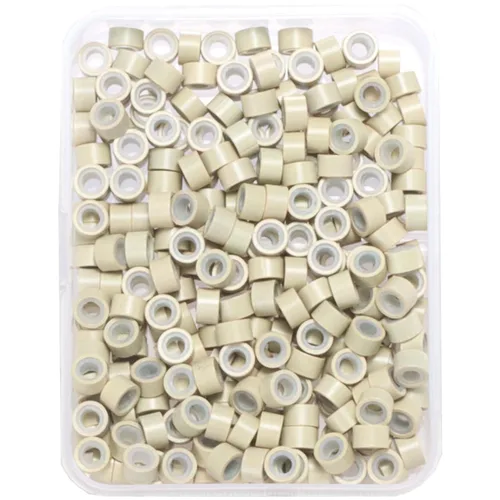 Vista 27 de Anillas de microenlace de 4 mm con forro de silicona, cuentas de oropel para extensiones de pelo, 300 unidades, color negro