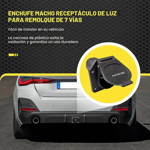 Vista 4 de Oyviny Enchufe de Remolque RV de 7 Vías del Lado del Vehículo, Conector de Arnés de Cableado de Remolque de Hoja de 7 Pines, Enchufe Adaptador