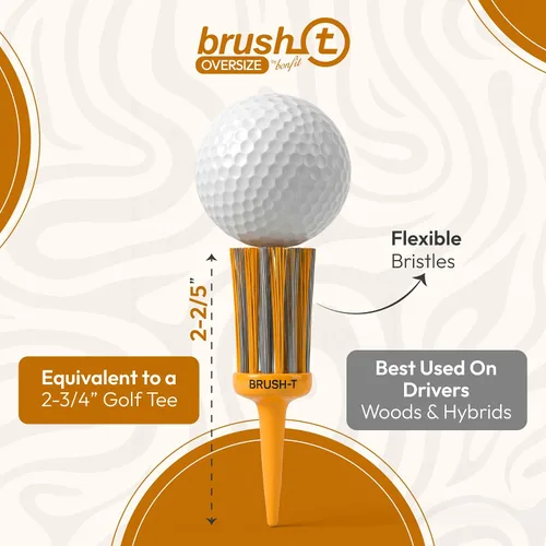 Vista 18 de BRUSH-T Premium Plastic Golf Tees, Unbreakable Innovative Design, Consistent Height, Perfect Golf Gift for Men and Women. Golfing Tees, Works with