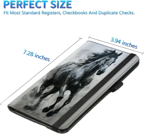 Vista 153 de Funda para chequera para hombres y mujeres, cartera de cuero RFID con ranuras para tarjetas de crédito, soporte de cheques duplicados personales