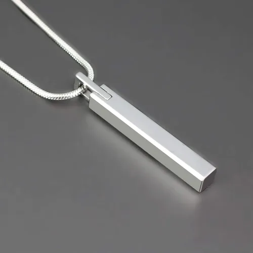 Vista 4 de COAI Collar de barra de tungsteno para hombre, collar colgante para hombre, Diosplata 20"-26