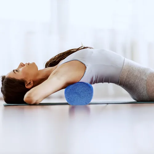 Vista 2 de Mikikit Rodillo masajeador muscular de columna de espuma de alta densidad para masaje de tejido profundo y liberación muscular, rodillo de fitness
