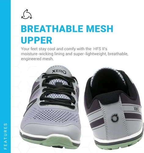 Vista 6 de Xero Shoes Tenis de correr HFS II para hombre, cero caída, ligeros y sensación descalzos