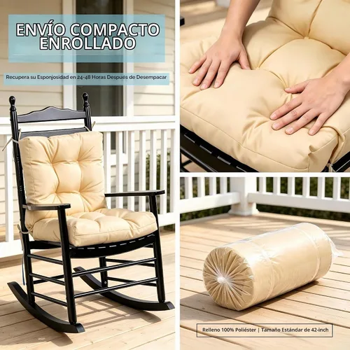 Vista 9 de QILLOWAY - Cojín o respaldo para asiento de exterior, cojín de repuesto, primavera/verano, Moderno, Beige