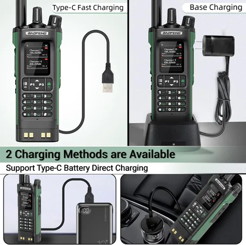 Vista 6 de Radio de Mano BAOFENG DM32 DMR Radio Portátil Recargable Walkie Talkies de Largo Alcance DM32UV 5RM Radio de Dos Vías NOAA Radio del Clima