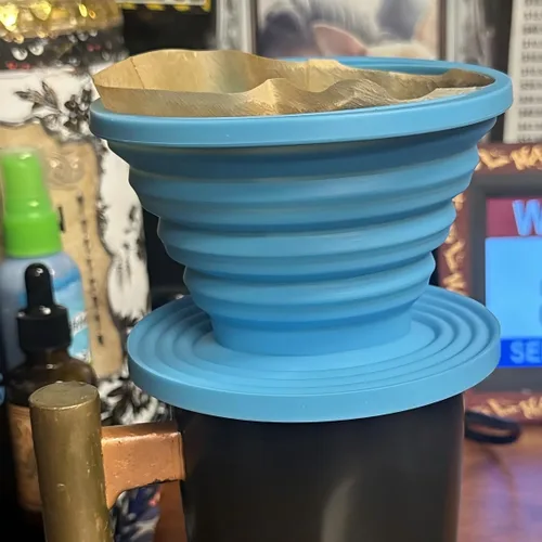 Vista 8 de Filtro de goteo de café plegable reutilizable con 5 filtros de Azul