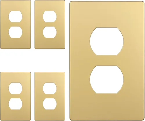 Vista 35 de ENERLITES Placa de pared dúplex para tomacorriente para receptáculos, cubierta de toma de corriente eléctrica jumbo, acabado brillante, de gran Negro