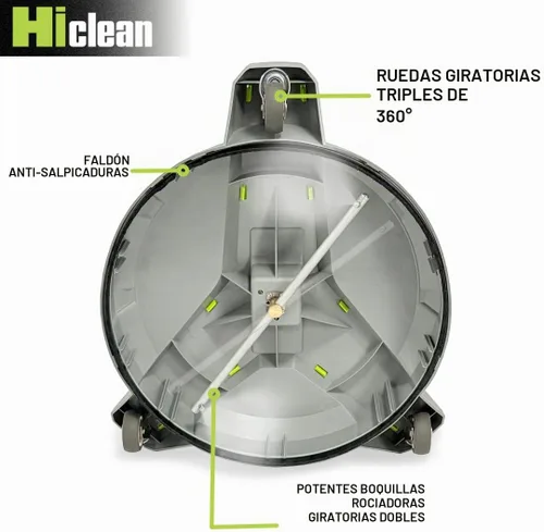 Vista 4 de HiClean Limpiador universal de superficie de 15 pulgadas con ruedas