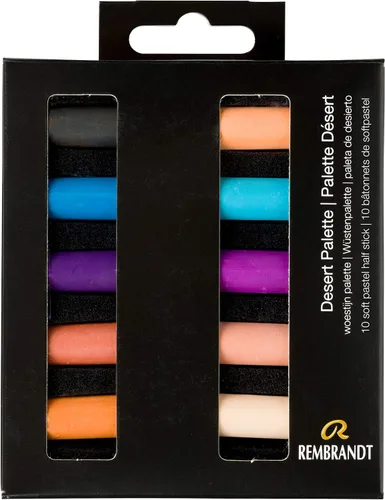 Vista 7 de Rembrandt Juego de micro pastel suave, medias barras de 5 piezas, Siennas quemadas Half-Stick Pastels Set for Smooth Color Transfer, High