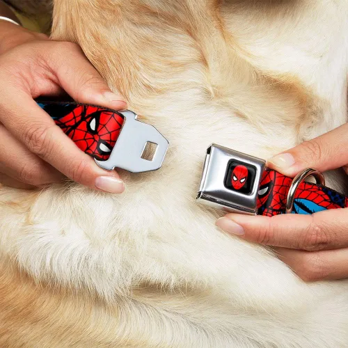 Vista 8 de Buckle-Down Collar de perro hebilla de cinturón de seguridad Amazing Spider Man, multicolor, 1.5 pulgadas de ancho - se adapta a cuello de 13-18