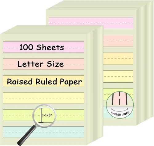 Vista 15 de 50 hojas de papel de escritura a mano de 0.5 pulgadas de ancho de línea