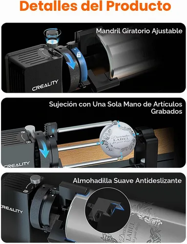 Vista 4 de Creality Kit de rodillos rotativos con elevadores para grabador láser Falcon A1, accesorios de grabado para grabar objetos cilíndricos, copa