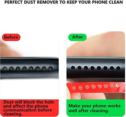 Vista 2 de Kit de limpieza para teléfono celular, cinta limpiadora para altavoz y receptor, adhesivos de limpieza para eliminar el polvo compatible