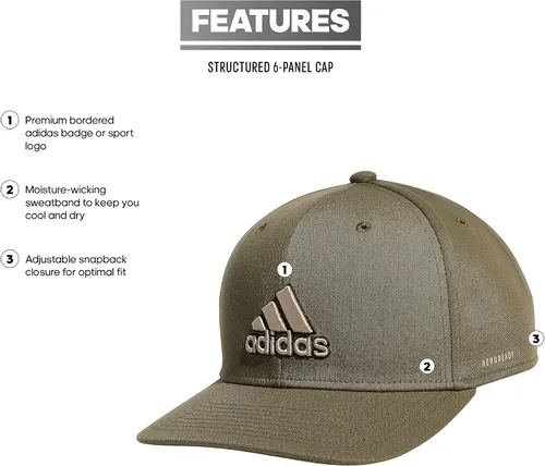 Vista 2 de adidas Men's Excel Performance Structured Snapback Adjustable Fit Hat