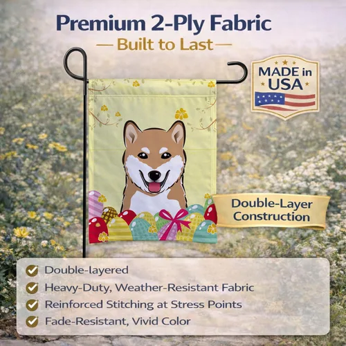 Vista 167 de Caroline's Treasures BB1923GF Bandera decorativa para jardín con diseño de Border Collie, para caza de huevos de Pascua, para jardín, jardín, patio