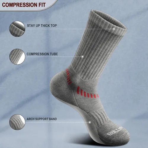 Vista 4 de BULLIANT Calcetines de compresión atléticos para hombre, transpirables y con suela acolchada