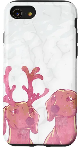 Vista 13 de iPhone 14 Rosa Dachshund Deer Astler Cute Animal Dog Lovers Estuche de regalo