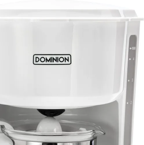Vista 3 de Dominion Cafetera compacta de 4 tazas, funcionamiento silencioso con luz indicadora LED de encendido/apagado, almacenamiento de cable conveniente