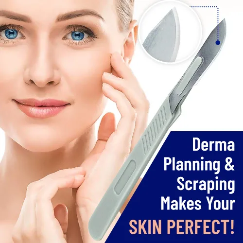 Vista 5 de MedHelp Escalpelos Desechables 10 - Herramienta de Dermaplaning Escalpelos 10 con Mango de Plástico, Hojas de Dermablade de Acero de Alto Carbono