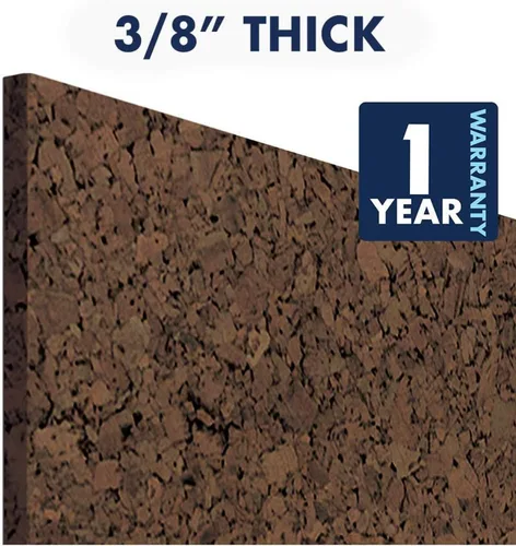 Vista 4 de Cuarteto de placas de corcho, paneles de corcho para tablero de anuncios 12 x 12 x 3/8 pulgadas, marrón oscuro, paquete de 4 (101)