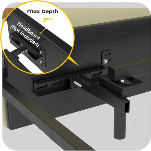 Vista 3 de Soportes de cabecera para marco de cama de metal, soportes ajustables universales para cabecero con kit de extensión de pie de cama que se ajusta a