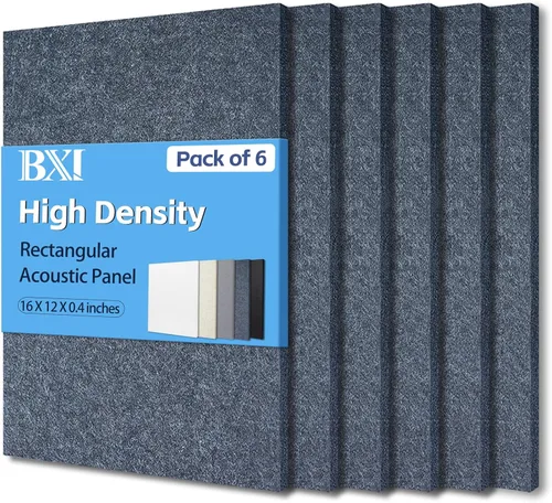 Vista 8 de BXI - Absorbente de sonido, paquete de 16 paneles de absorción acústica de alta densidad de 12 x 12 x 3/8 de pulgada, paneles de absorción de sonido