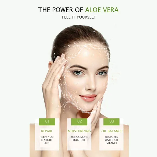Vista 5 de Aloe Vera 92% Gel Hidratante Extracto Natural Nutre La Limpieza Nutre Suaviza La Glicerina Aceite Equilibrio Esencia Elimina el Acné 10.58 oz