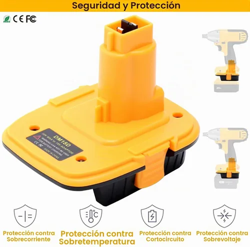 Vista 6 de Tulepowceeng Paquete de 2 adaptadores de batería DM18D compatibles con herramientas Dewalt de 18V, convertidor compatible con Dewalt de 20V
