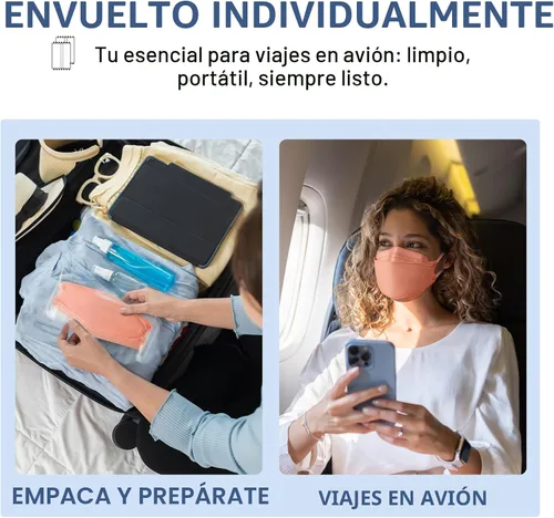 Vista 5 de FENFEN Mascarillas KN95 desechables para adultos, paquete de 50 unidades, 5 capas de protección contra el polvo, transpirable, cómodo, respirador