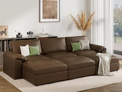 Vista 36 de EASE MOOSE Sofá modular seccional, sofá en forma de U para sala de estar Beige