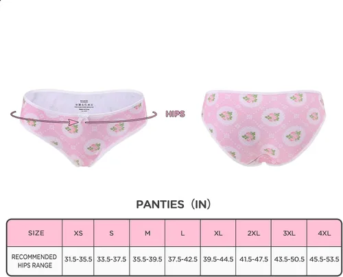 Vista 5 de Littleforbig Ropa interior de algodón suave para mujer, cómoda ropa interior hipster, paquete de 4 calzones, Shabby Chic