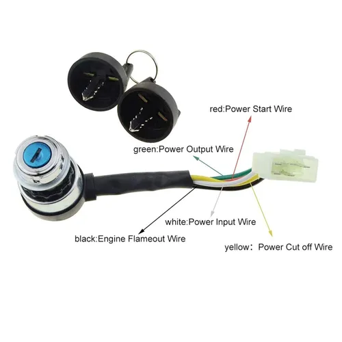 Vista 3 de WOOSTAR Interruptor de llave de encendido de 5 pines para 50cc 70cc 90cc 110cc 125cc 150cc 200cc 250cc dune Buggy Go Kart ATV 4 Wheeler Quad