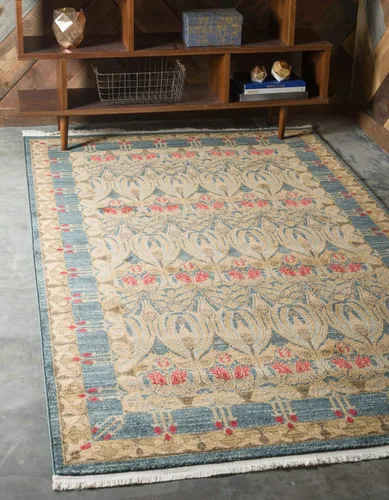 Vista 12 de Unique Loom Edinburgh Collection - Alfombra rectangular (2 pies x 3 pies 1 pulgada, rectangular, azul marino/bronceado)