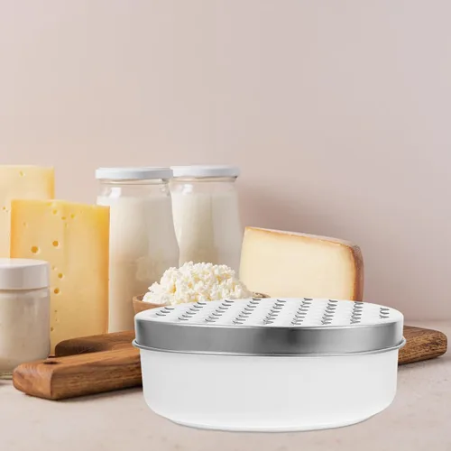 Vista 4 de Wakauto Rallador de queso de acero inoxidable con contenedor integrado Triturador de verduras para zanahorias, pepinos, papas, triturador