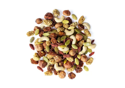 Vista 3 de Mezcla orgánica antioxidante de frutos secos, 12 onzas, contiene moras, bayas de Goji, bayas doradas, semillas de calabaza, avellanas, anacardos.